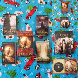 The Hobbit & The Lord of the Rings Book Set and Bluray DVD Movie Bundle 2012 J.R